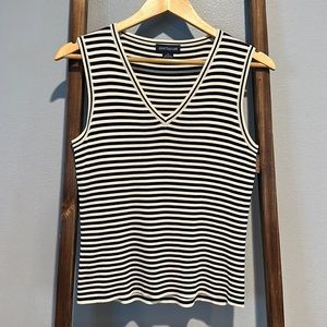 Like new 100% silk Ann Taylor striped sleeveless sweater tank